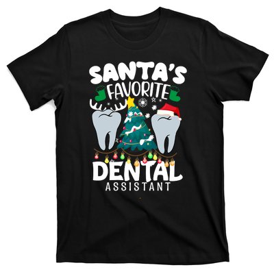 Funny SantaS Favorite Dental Assistant Christmas Santa Hat T-Shirt