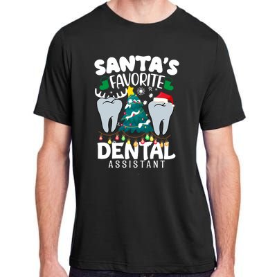 Funny SantaS Favorite Dental Assistant Christmas Santa Hat Adult ChromaSoft Performance T-Shirt