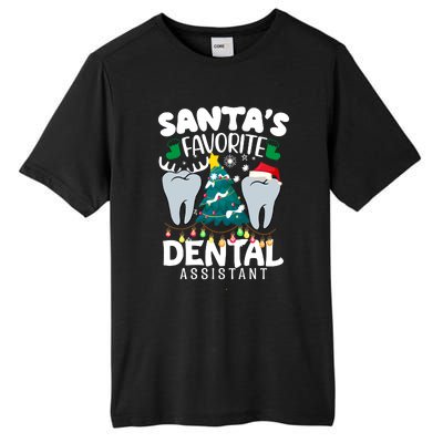 Funny SantaS Favorite Dental Assistant Christmas Santa Hat Tall Fusion ChromaSoft Performance T-Shirt