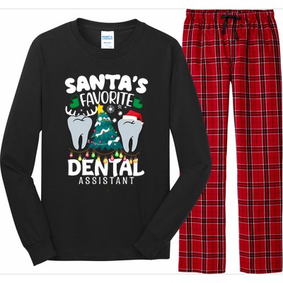 Funny SantaS Favorite Dental Assistant Christmas Santa Hat Long Sleeve Pajama Set