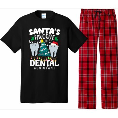 Funny SantaS Favorite Dental Assistant Christmas Santa Hat Pajama Set