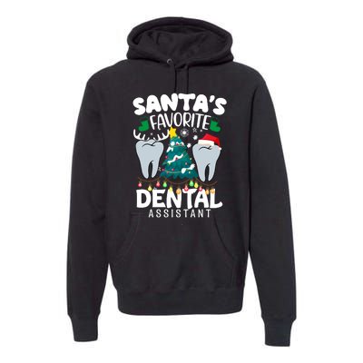 Funny SantaS Favorite Dental Assistant Christmas Santa Hat Premium Hoodie