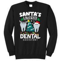 Funny SantaS Favorite Dental Assistant Christmas Santa Hat Tall Sweatshirt