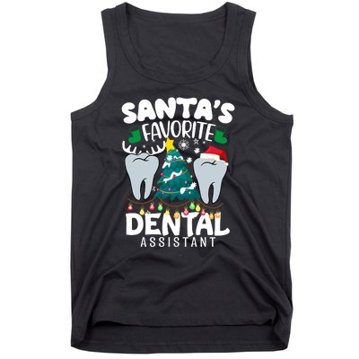 Funny SantaS Favorite Dental Assistant Christmas Santa Hat Tank Top