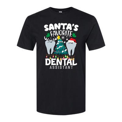 Funny SantaS Favorite Dental Assistant Christmas Santa Hat Softstyle CVC T-Shirt