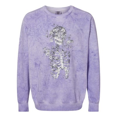 Floral Skeleton Flowers Goth Occult Death Dark Alt Aesthetic Colorblast Crewneck Sweatshirt