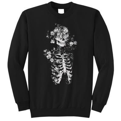 Floral Skeleton Flowers Goth Occult Death Dark Alt Aesthetic Sweatshirt