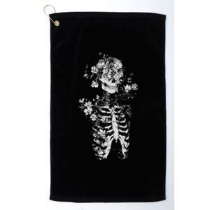 Floral Skeleton Flowers Goth Occult Death Dark Alt Aesthetic Platinum Collection Golf Towel