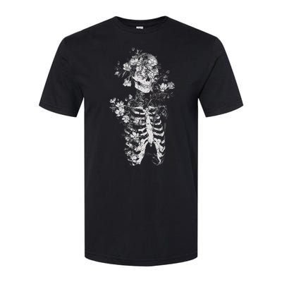 Floral Skeleton Flowers Goth Occult Death Dark Alt Aesthetic Softstyle CVC T-Shirt