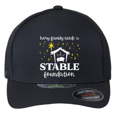 Family Stable Foundation Christian Jesus Christmas Xmas Flexfit Unipanel Trucker Cap