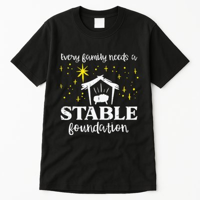 Family Stable Foundation Christian Jesus Christmas Xmas Tall T-Shirt