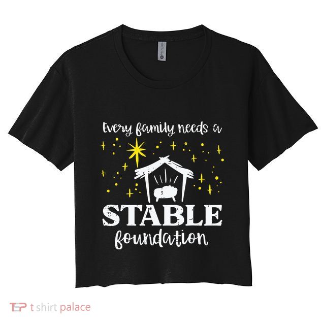 Family Stable Foundation Christian Jesus Christmas Xmas Crop Top