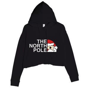 Funny Santa Face Christmas Parody The North Pole Crop Fleece Hoodie