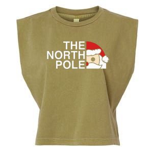 Funny Santa Face Christmas Parody The North Pole Garment-Dyed Women's Muscle Tee