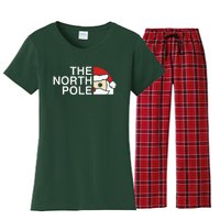 Funny Santa Face Christmas Parody The North Pole Women's Flannel Pajama Set