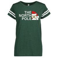 Funny Santa Face Christmas Parody The North Pole Enza Ladies Jersey Football T-Shirt