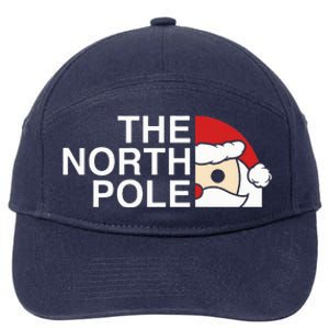 Funny Santa Face Christmas Parody The North Pole 7-Panel Snapback Hat