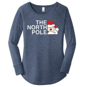 Funny Santa Face Christmas Parody The North Pole Women's Perfect Tri Tunic Long Sleeve Shirt