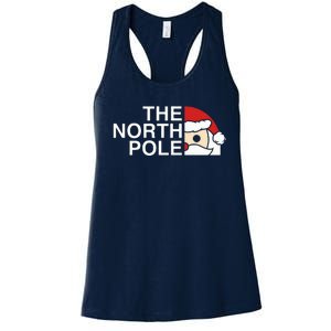 Funny Santa Face Christmas Parody The North Pole Women's Racerback Tank