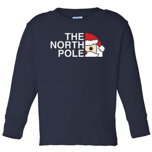 Funny Santa Face Christmas Parody The North Pole Toddler Long Sleeve Shirt