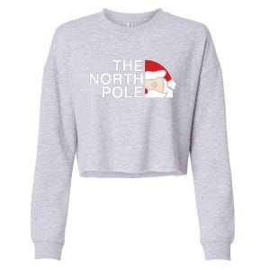 Funny Santa Face Christmas Parody The North Pole Cropped Pullover Crew