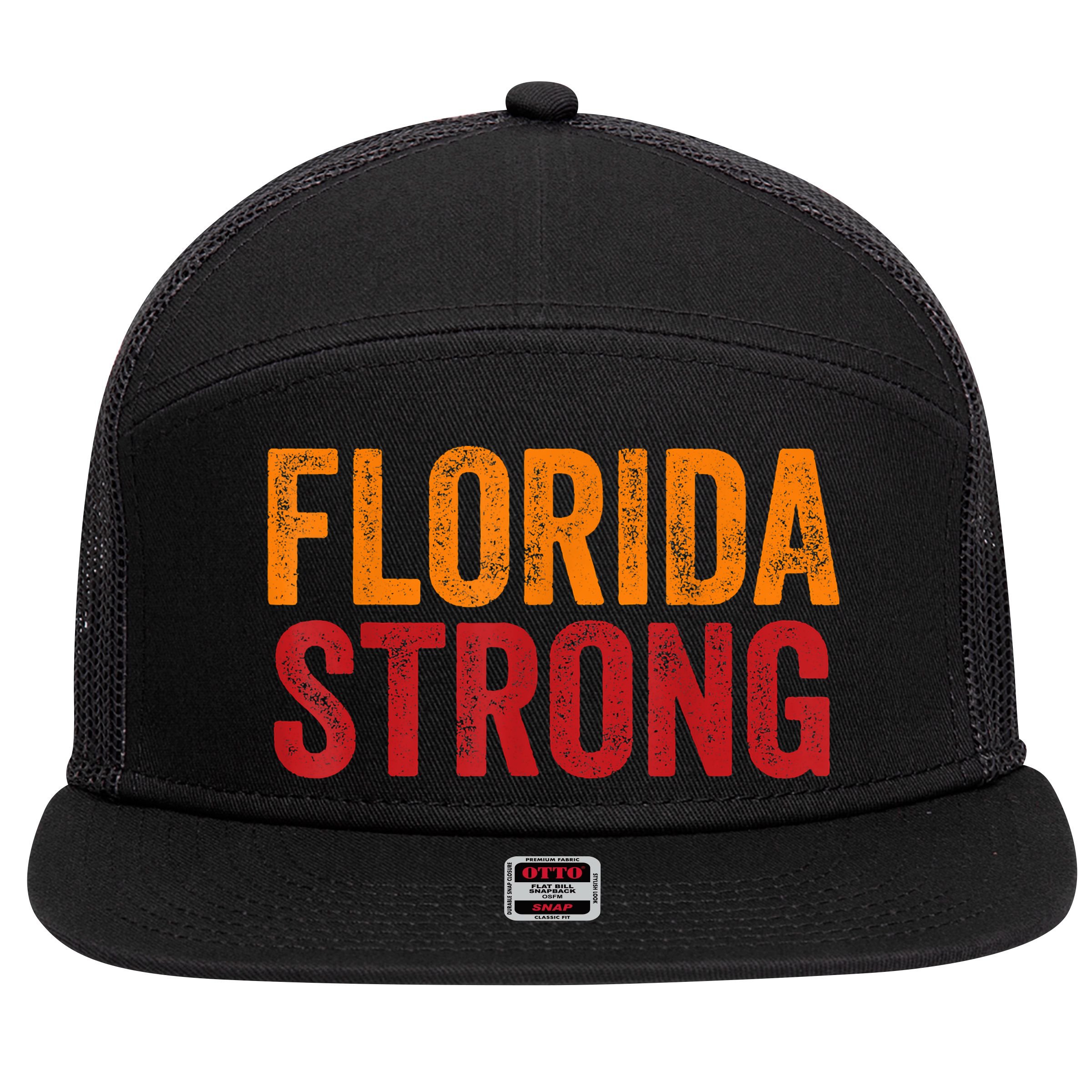 Florida Strong 7 Panel Mesh Trucker Snapback Hat