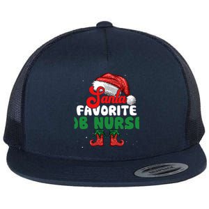 Funny Santas Favorite Ob Nurse Christmas Gift Flat Bill Trucker Hat