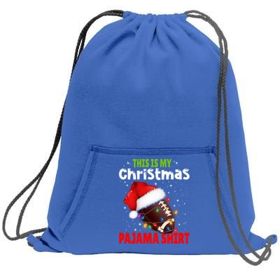 Funny Santa Football Team This Is My Christmas Pajama Cute Gift Sweatshirt Cinch Pack Bag