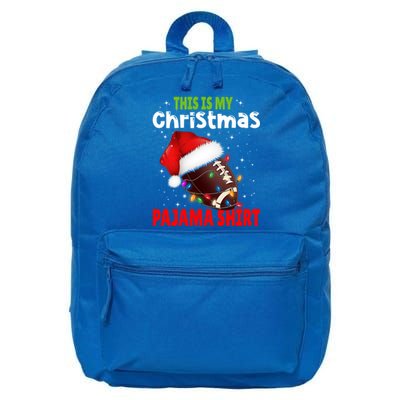 Funny Santa Football Team This Is My Christmas Pajama Cute Gift 16 in Basic Backpack