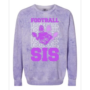 Football Sis Footballer Player American Football Sister Cute Gift Colorblast Crewneck Sweatshirt