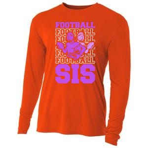 Football Sis Footballer Player American Football Sister Cute Gift Cooling Performance Long Sleeve Crew