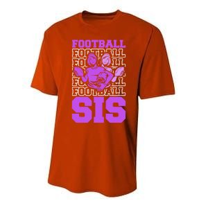 Football Sis Footballer Player American Football Sister Cute Gift Performance Sprint T-Shirt