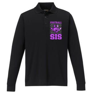 Football Sis Footballer Player American Football Sister Cute Gift Performance Long Sleeve Polo