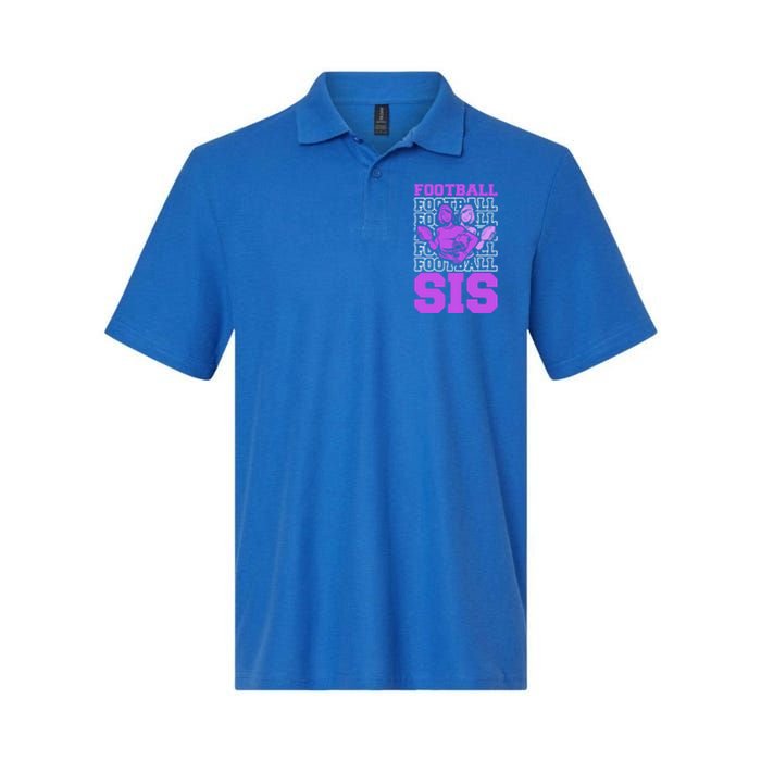 Football Sis Footballer Player American Football Sister Cute Gift Softstyle Adult Sport Polo