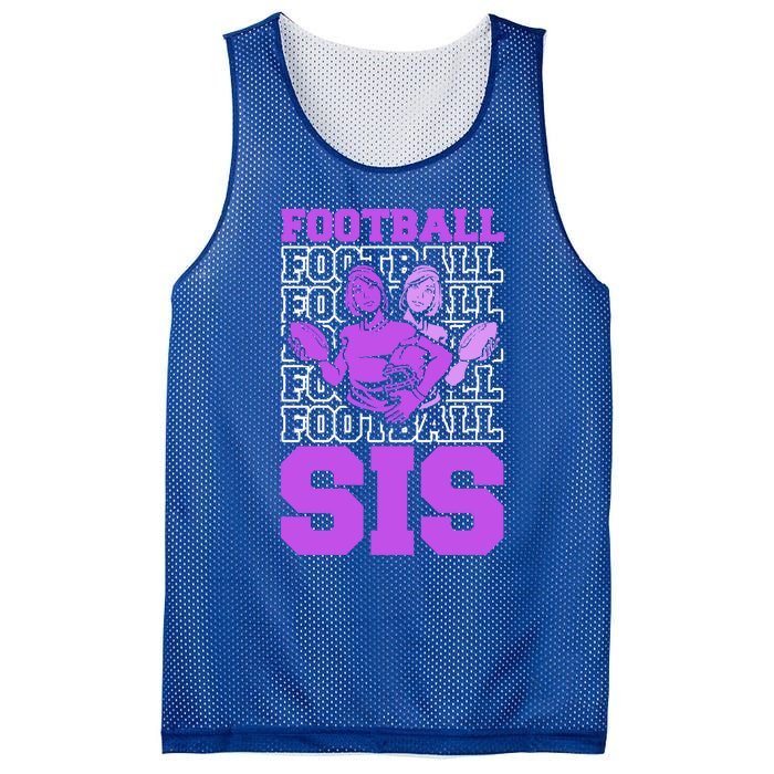 Football Sis Footballer Player American Football Sister Cute Gift Mesh Reversible Basketball Jersey Tank