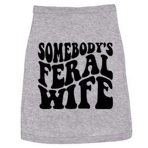 Funny Somebodys Feral Wife Groovy Retro Saying Hot Momma Doggie Tank