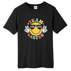 Funny Smile Face Back To School Team Kindergarten Teacher Great Gift Tall Fusion ChromaSoft Performance T-Shirt