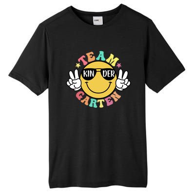 Funny Smile Face Back To School Team Kindergarten Teacher Great Gift Tall Fusion ChromaSoft Performance T-Shirt