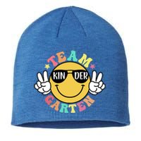 Funny Smile Face Back To School Team Kindergarten Teacher Great Gift Sustainable Beanie