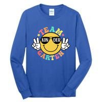 Funny Smile Face Back To School Team Kindergarten Teacher Great Gift Tall Long Sleeve T-Shirt