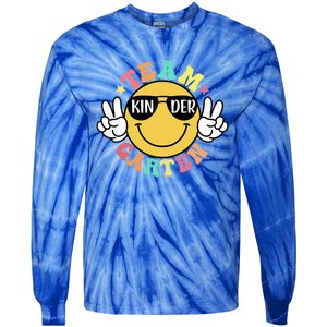 Funny Smile Face Back To School Team Kindergarten Teacher Great Gift Tie-Dye Long Sleeve Shirt