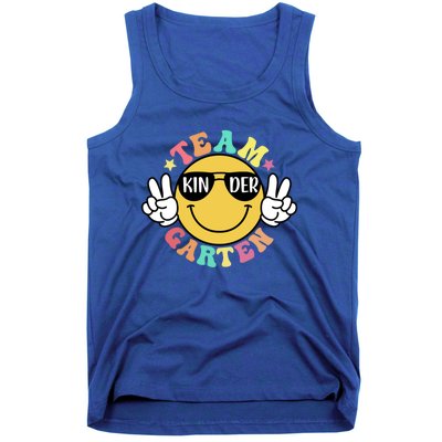 Funny Smile Face Back To School Team Kindergarten Teacher Great Gift Tank Top