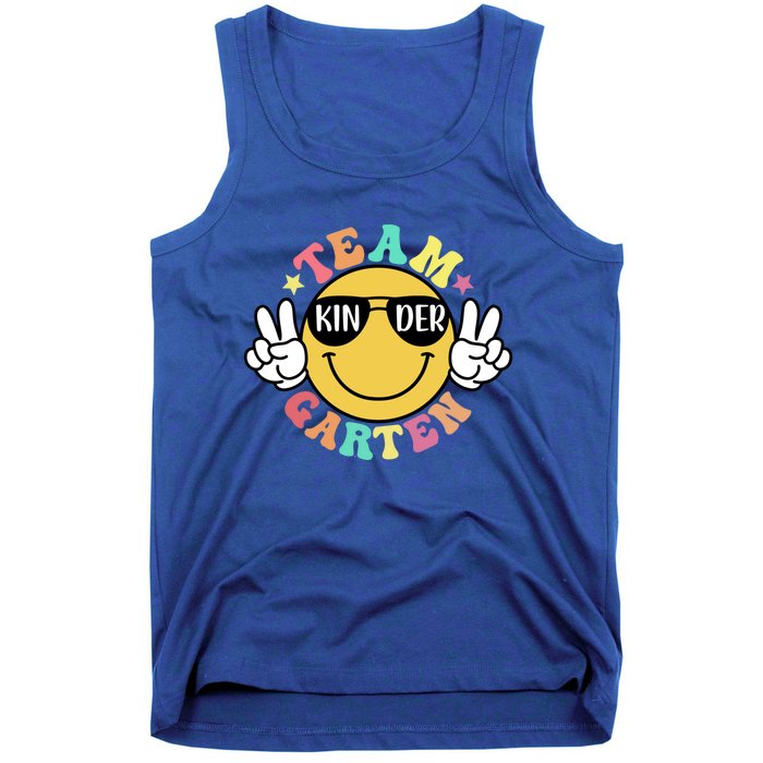 Funny Smile Face Back To School Team Kindergarten Teacher Great Gift Tank Top