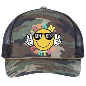 Funny Smile Face Back To School Team Kindergarten Teacher Great Gift Retro Rope Trucker Hat Cap