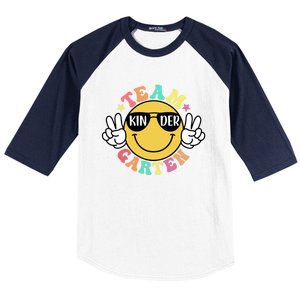 Funny Smile Face Back To School Team Kindergarten Teacher Great Gift Baseball Sleeve Shirt