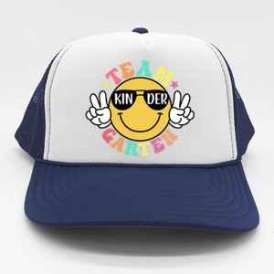 Funny Smile Face Back To School Team Kindergarten Teacher Great Gift Trucker Hat