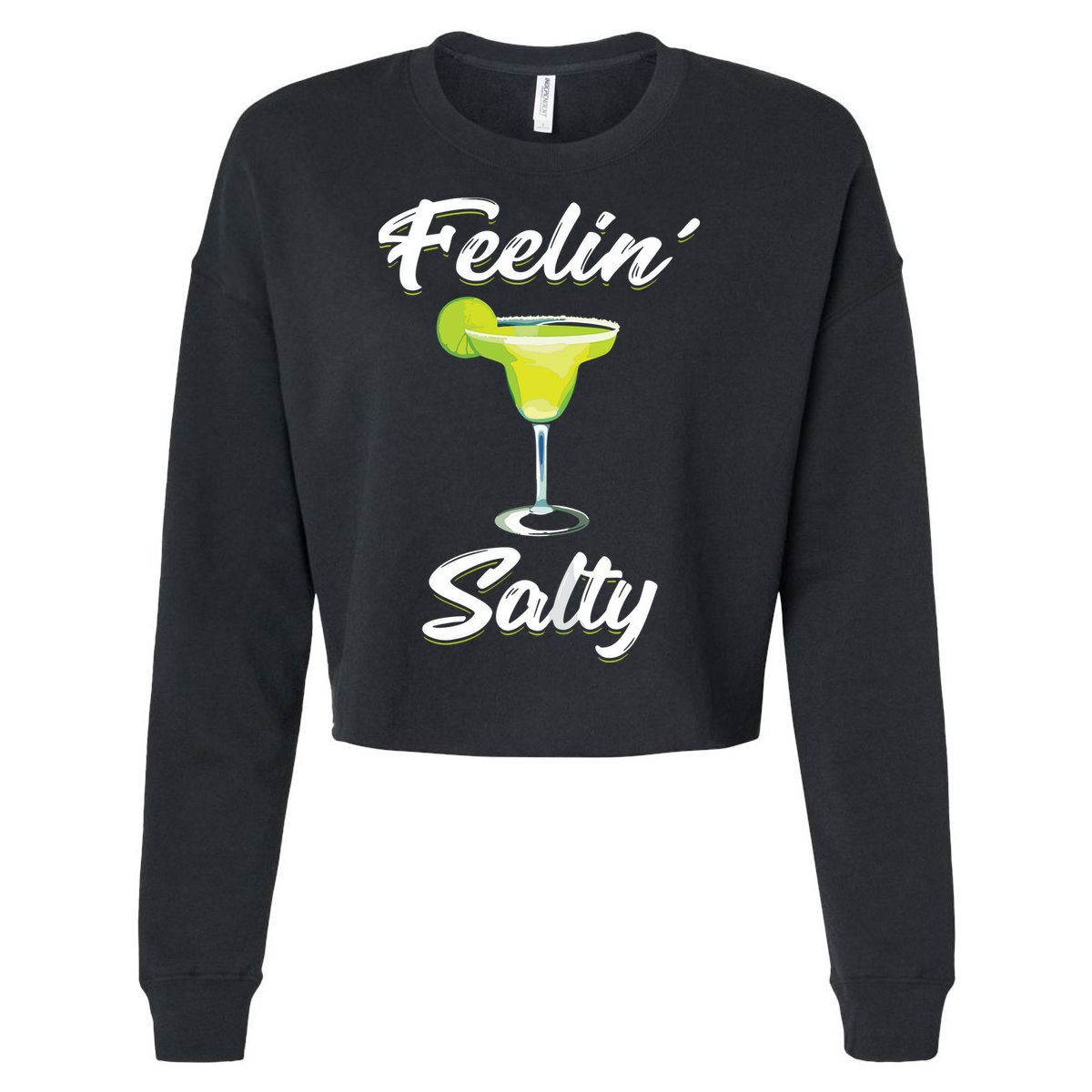 Feelin' Salty Funny Cinco De Mayo Margarita Cropped Pullover Crew