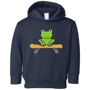 Funny Skateboarding Frog Funny Skateboard Frog Skateboarder Toddler Hoodie