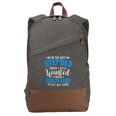 Funny Step Fathers I'm The Best Stepdad Step Dads Stepdads Gift Cotton Canvas Backpack