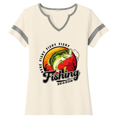 Fishing Season Fisherman Fishing Lovers Gifts Ladies Halftime Notch Neck Tee